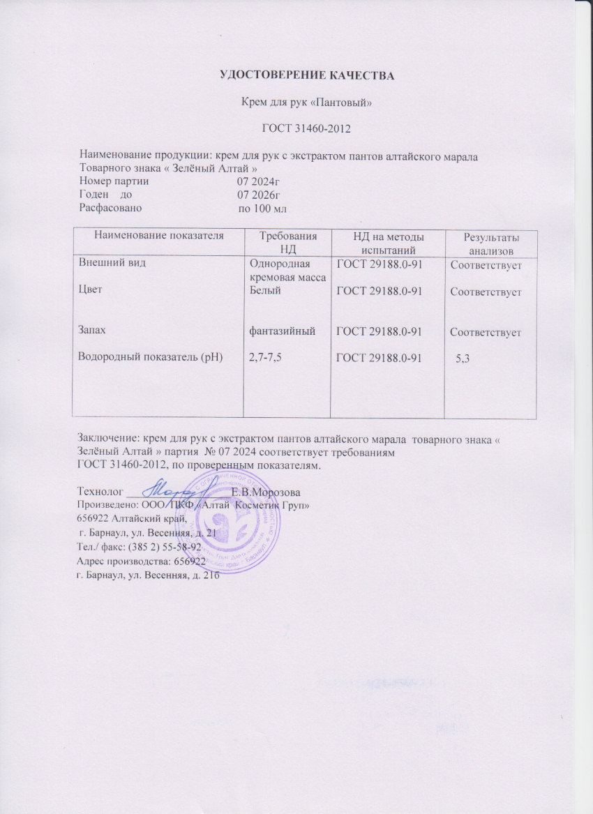Паспорт №072024
